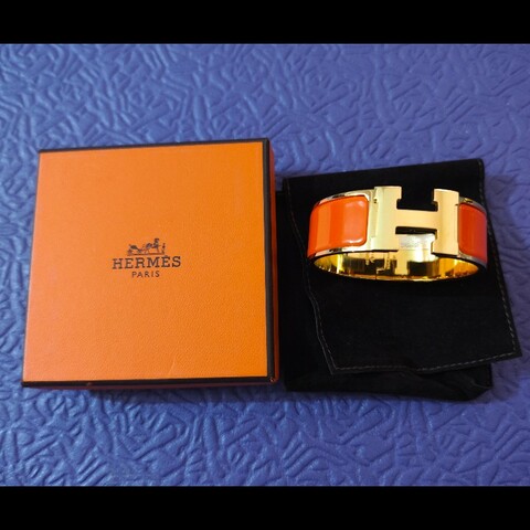 Heemes橘金琺瑯寬版手環