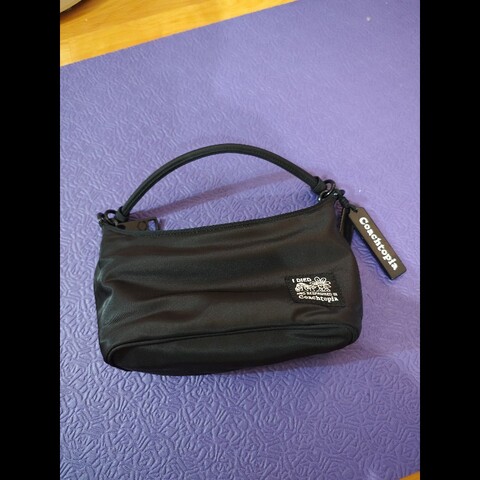 Coach黑尼龍肩背，斜背兩用包