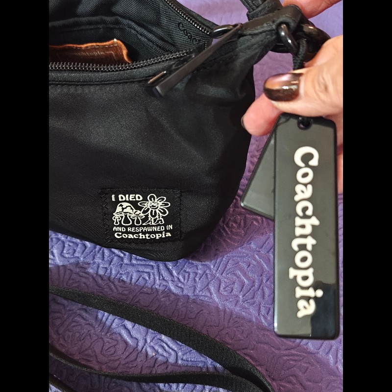 Coach黑尼龍肩背,斜背兩用包-2