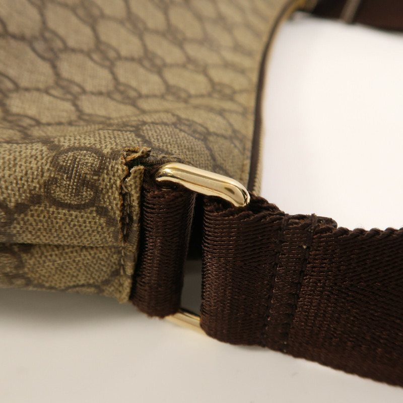GUCCI 塗層帆布Shoulder Bag金扣肩背袋-9