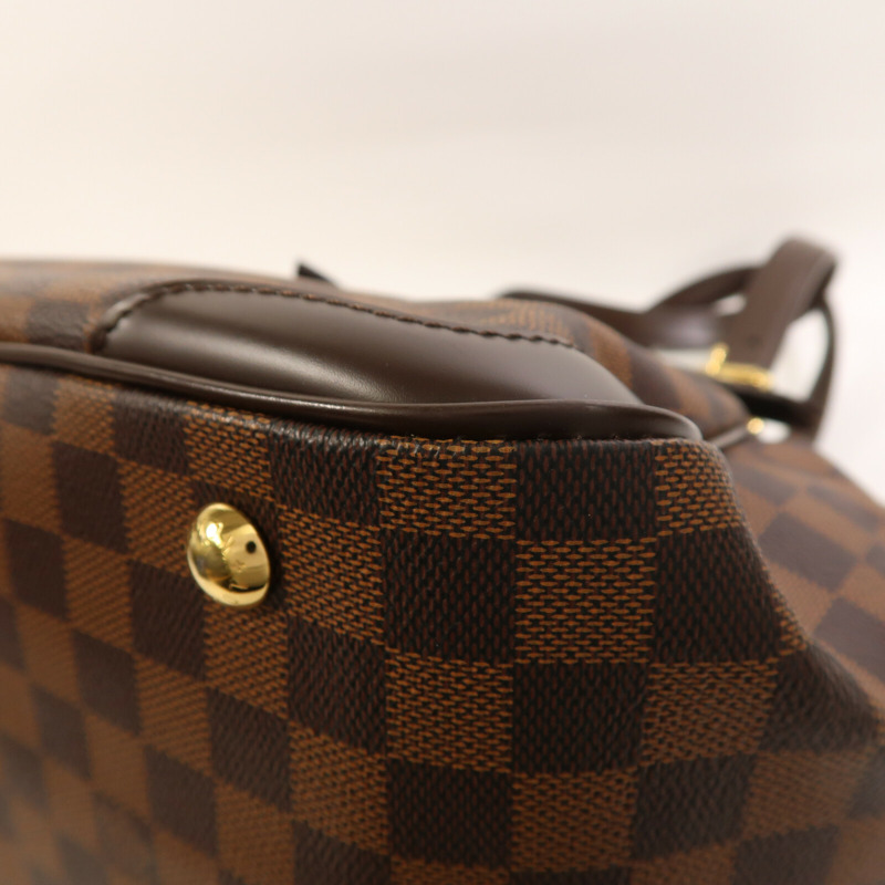 LOUIS VUITTON Damier Verona MM金扣肩背袋棕色-4