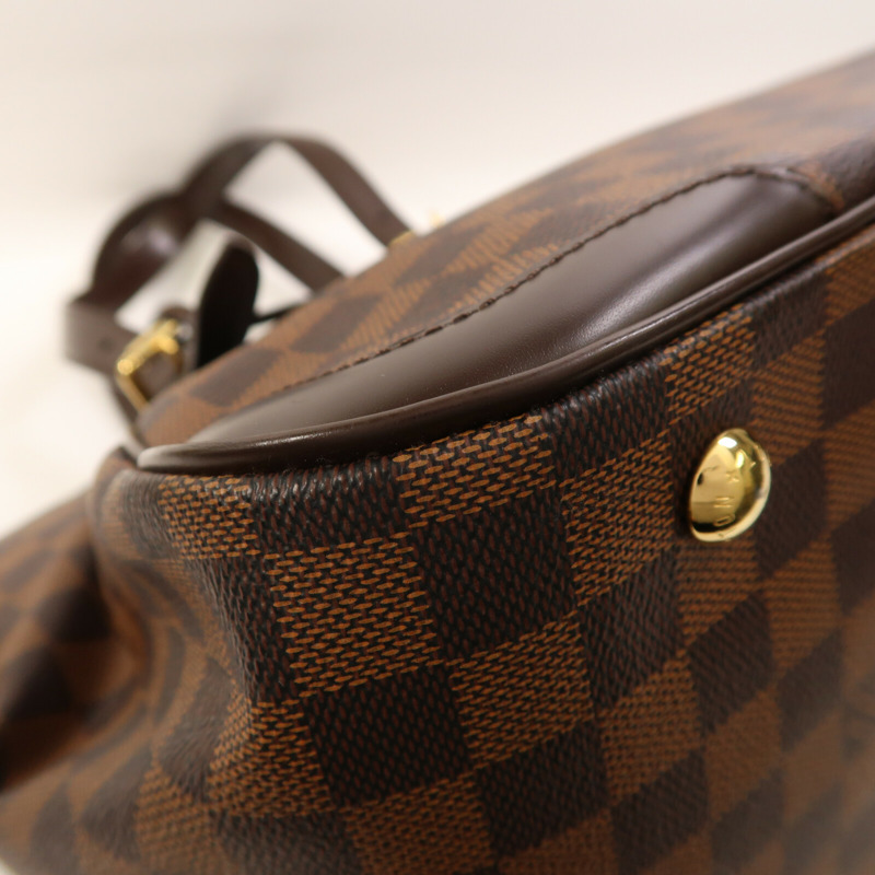 LOUIS VUITTON Damier Verona MM金扣肩背袋棕色-5
