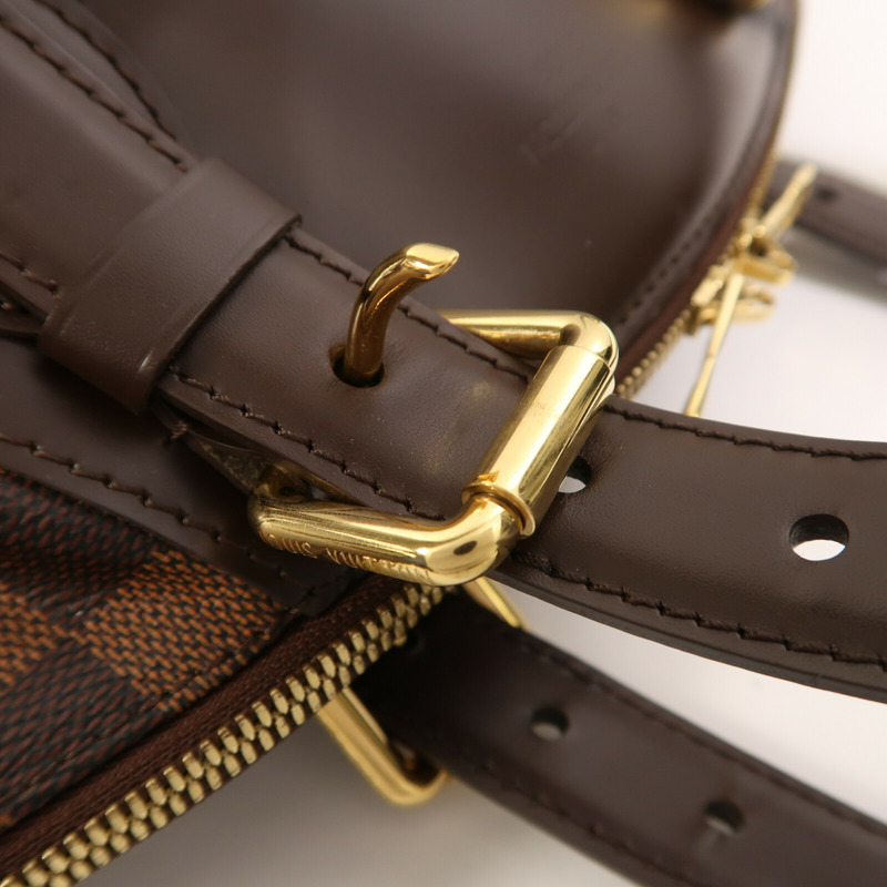 LOUIS VUITTON Damier Verona MM金扣肩背袋棕色-9
