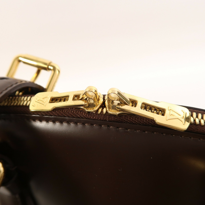 LOUIS VUITTON Damier Verona MM金扣肩背袋棕色-11