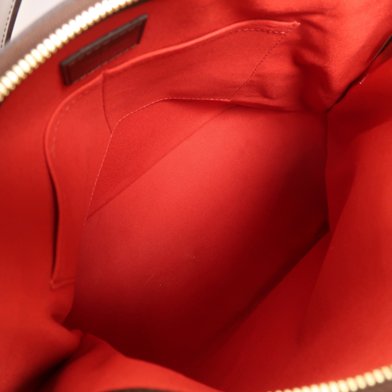 LOUIS VUITTON Damier Verona MM金扣肩背袋棕色-13