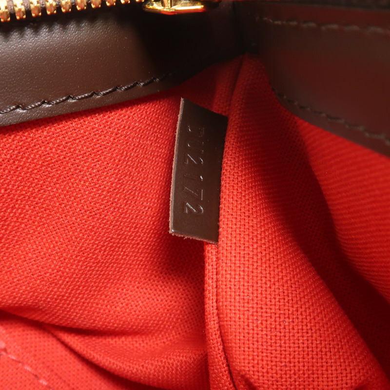 LOUIS VUITTON Damier Verona MM金扣肩背袋棕色-15