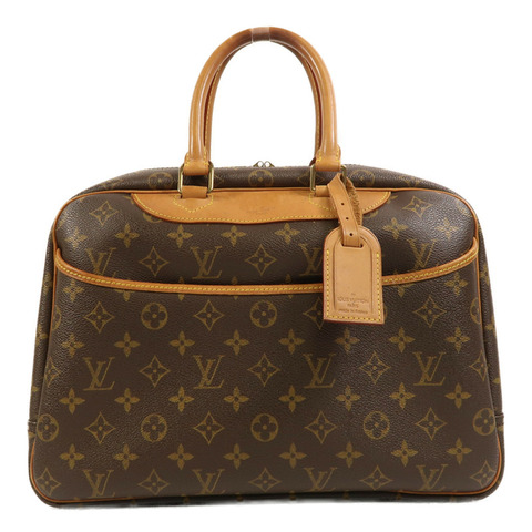 LOUIS VUITTON Monogram Deauville金扣手挽袋棕色
