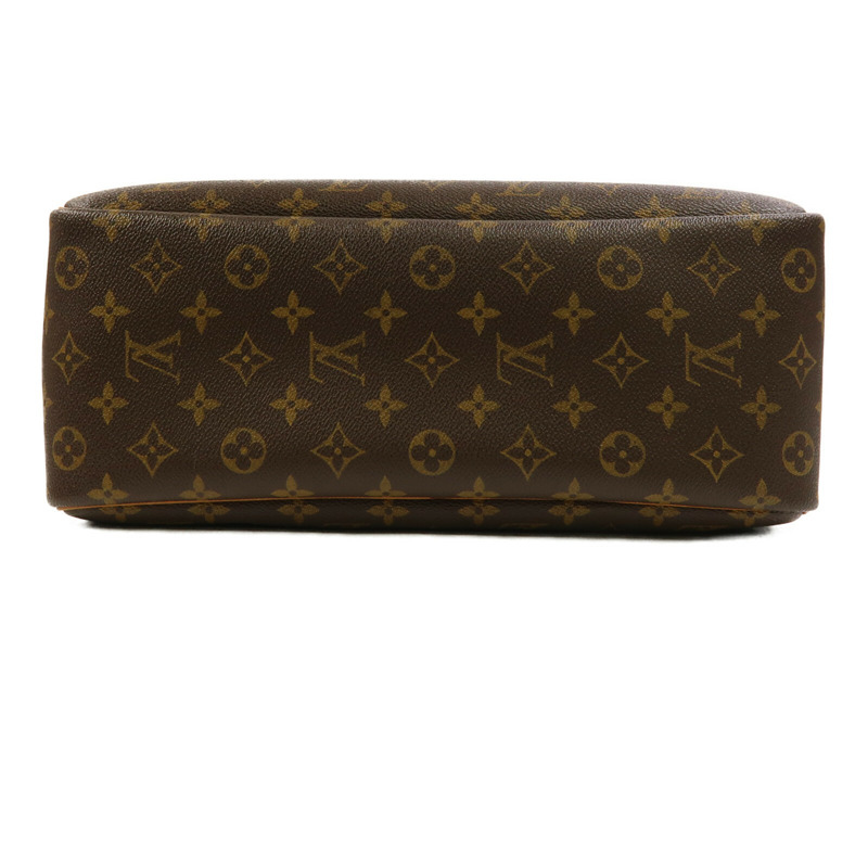 LOUIS VUITTON Monogram Deauville金扣手挽袋棕色-3