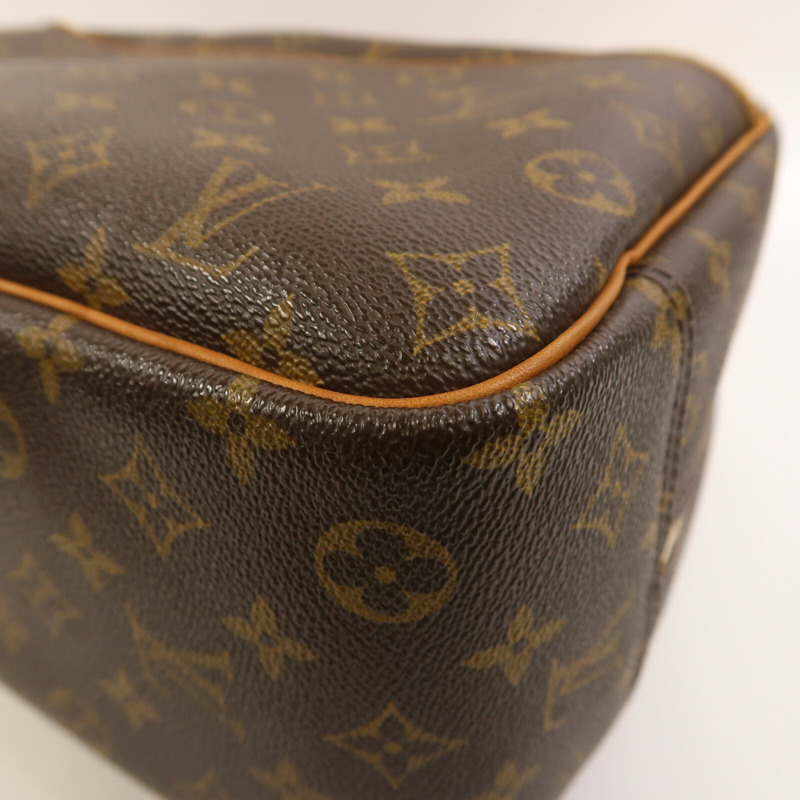 LOUIS VUITTON Monogram Deauville金扣手挽袋棕色-4