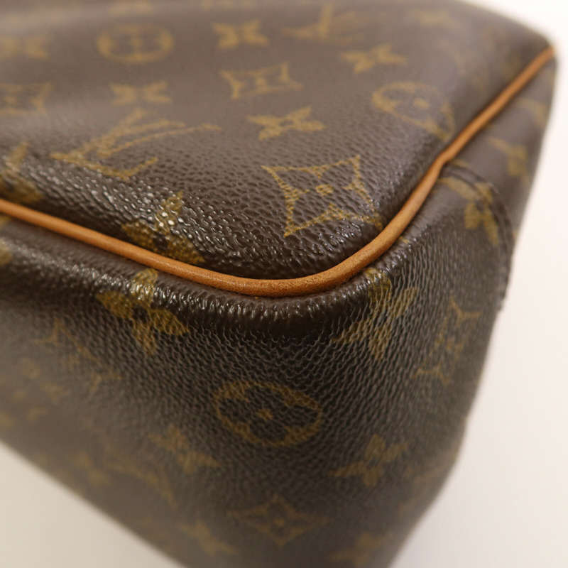 LOUIS VUITTON Monogram Deauville金扣手挽袋棕色-6