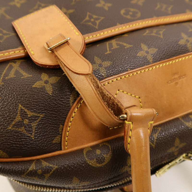 LOUIS VUITTON Monogram Deauville金扣手挽袋棕色-10