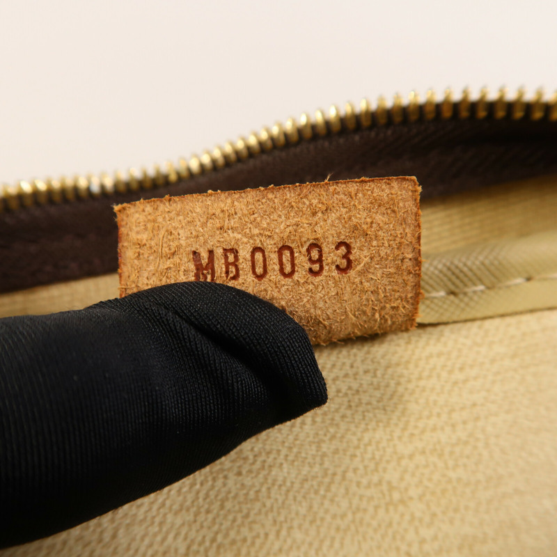 LOUIS VUITTON Monogram Deauville金扣手挽袋棕色-18