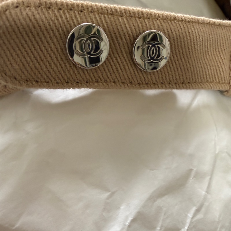 CHANEL香奈兒 23B 刺繡雙c Logo 棉 鴨舌帽 米色 閒置新未使用過-6