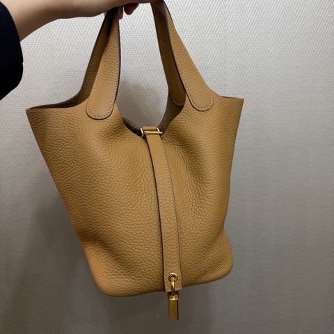 Hermes 4B餅乾色TC皮金釦Picotin 18