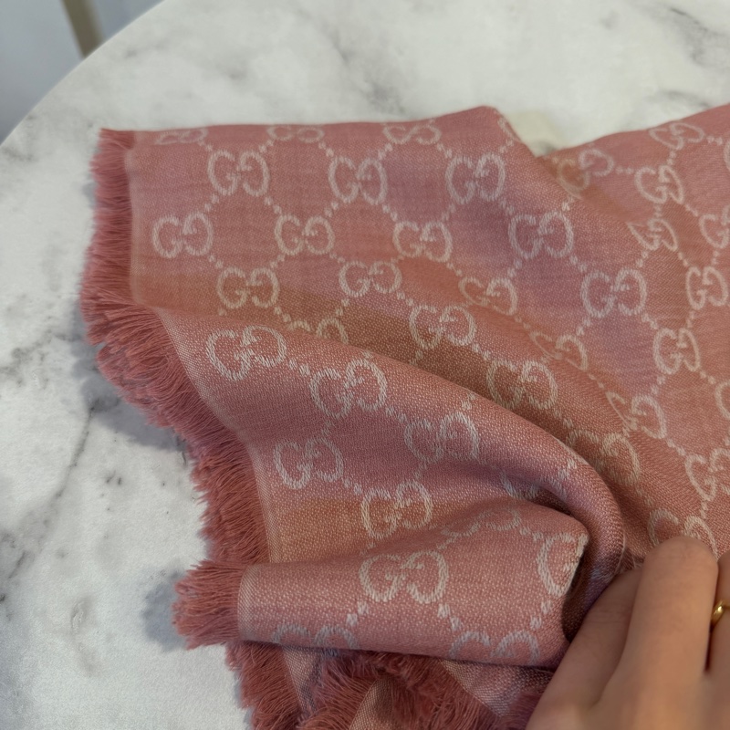 Gucci 深淺粉羊毛方巾-7
