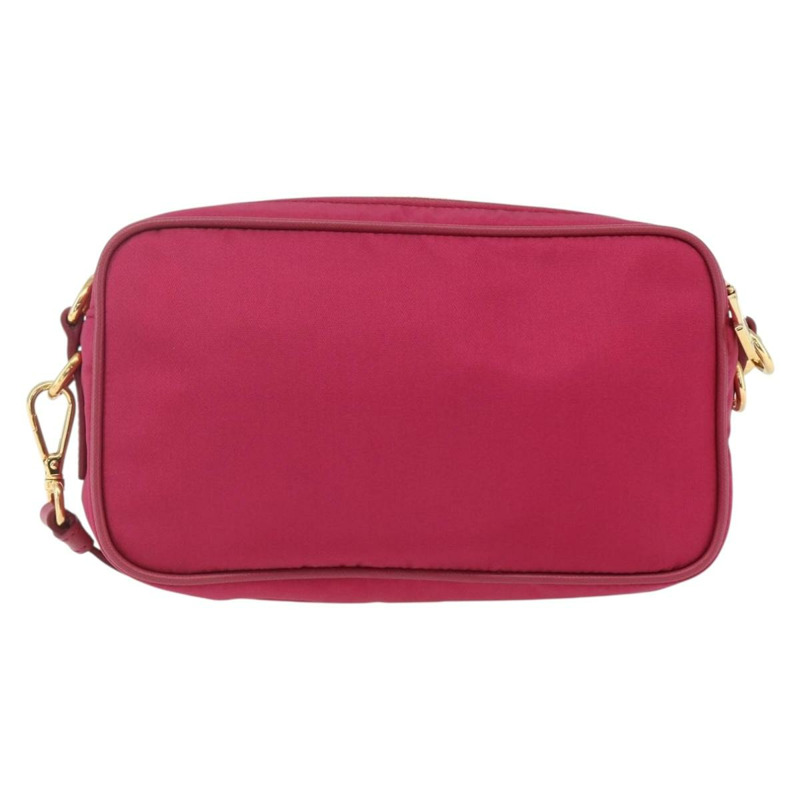 【日本直送】PRADA 尼龍粉金肩包 Auth 161682V-1