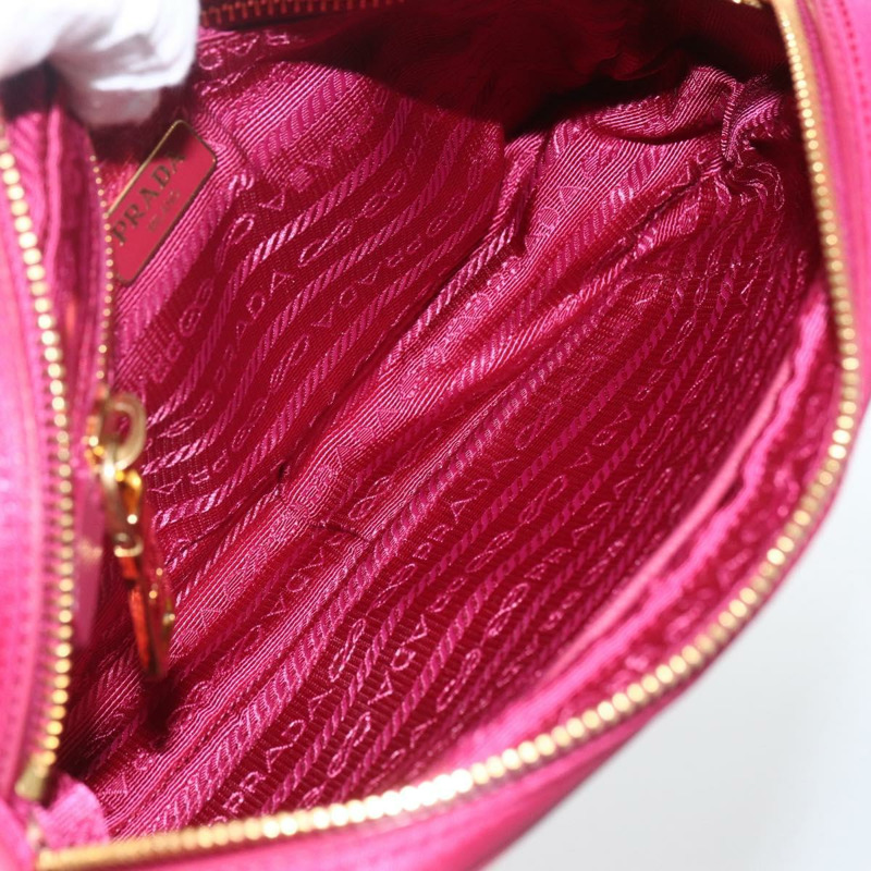 【日本直送】PRADA 尼龍粉金肩包 Auth 161682V-9