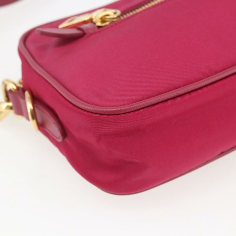 【日本直送】PRADA 尼龍粉金肩包 Auth 161682V-13