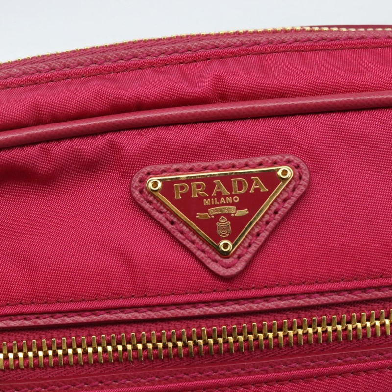 【日本直送】PRADA 尼龍粉金肩包 Auth 161682V-17