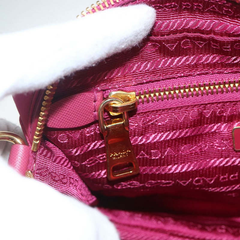 【日本直送】PRADA 尼龍粉金肩包 Auth 161682V-19