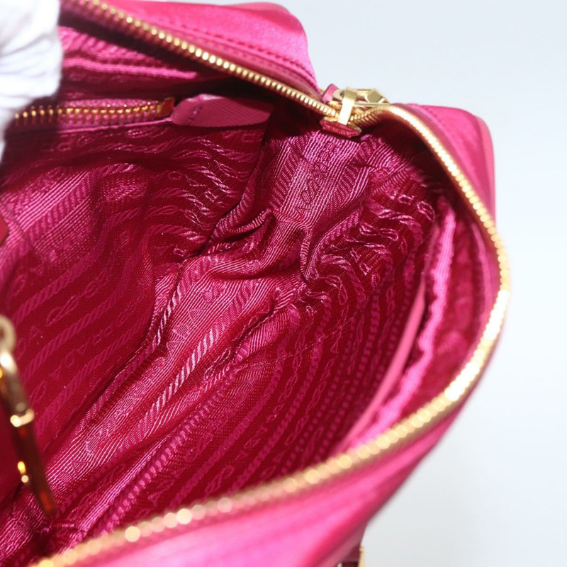 【日本直送】PRADA 尼龍粉金肩包 Auth 161682V-20