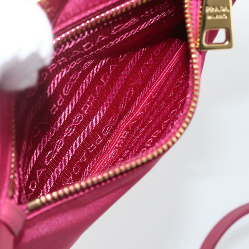 【日本直送】PRADA 尼龍粉金肩包 Auth 161682V-23