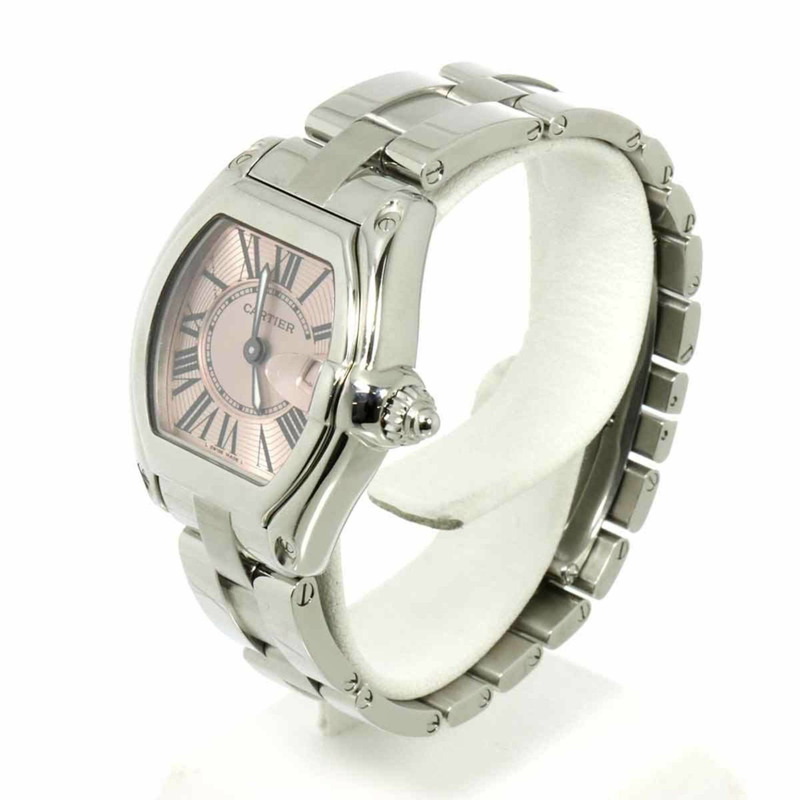 卡地亞 Roadster SM W62017V3 女士腕錶，粉紅石英機芯，附日期顯示-2