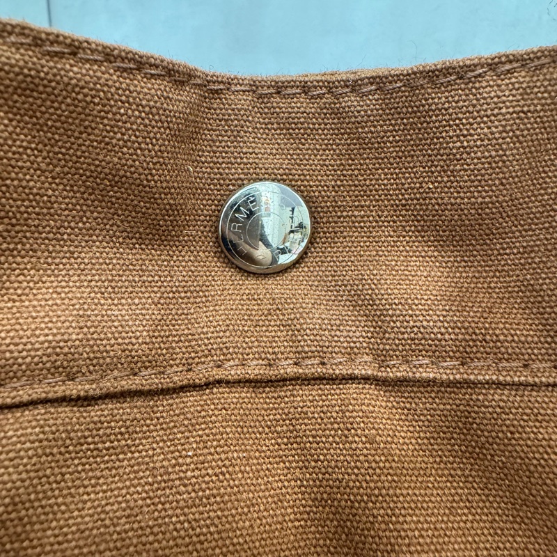 Hermès 帆布 拼皮手提包 購物包 vintage 特價出清-14
