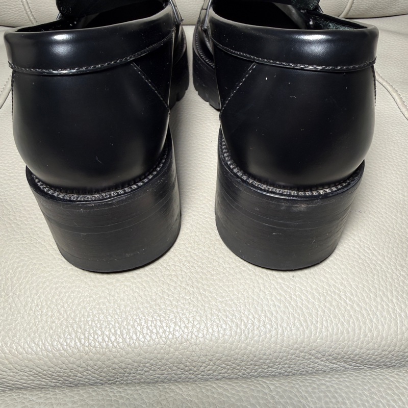 Chanel 香奈兒 黑色 logo 厚底 樂福鞋 95 新 36 碼-5