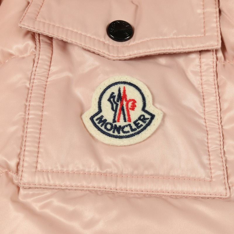 MONCLER BADY 帶帽羽絨外套 尼龍粉紅 #00 二手女款-4