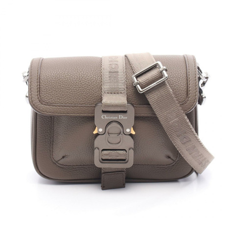 Christian Dior HIT THE ROAD 肩斜背包 2HTCA458YMJ 皮革 灰色 二手