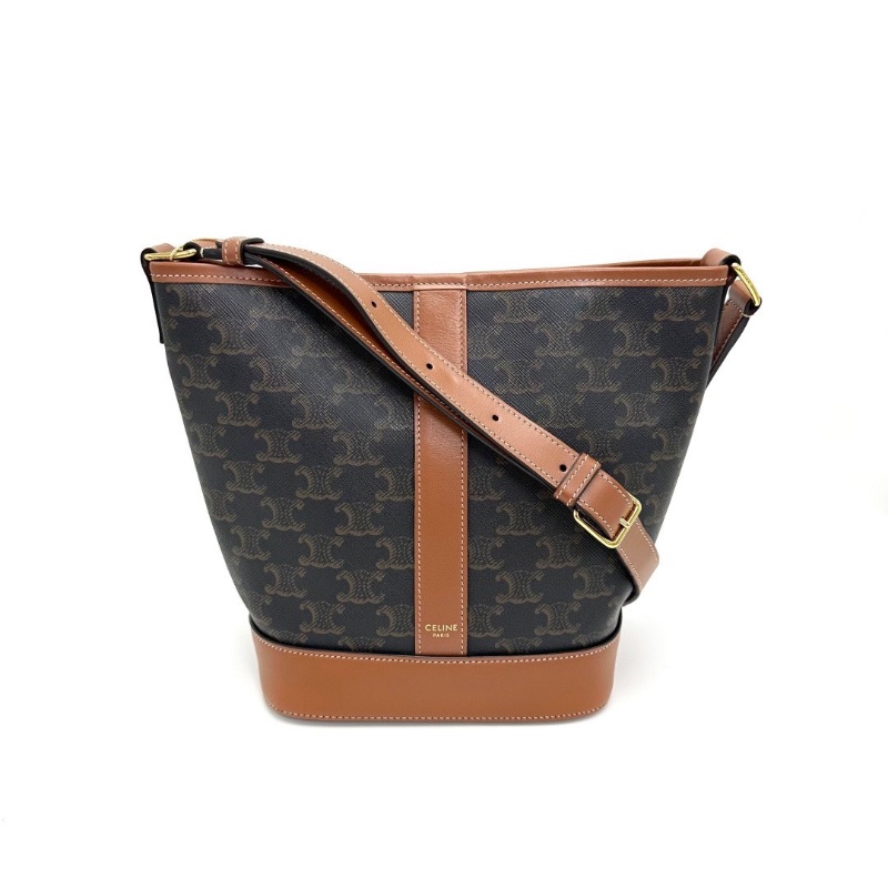 CELINE Triomphe老花肩背斜背水桶包18*22*12 98新配件塵袋-1