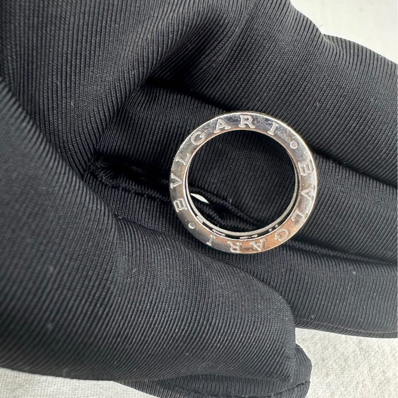 Bvlgari寶格麗Bzero1系列 18k白金滿鑽戒指 52碼-6