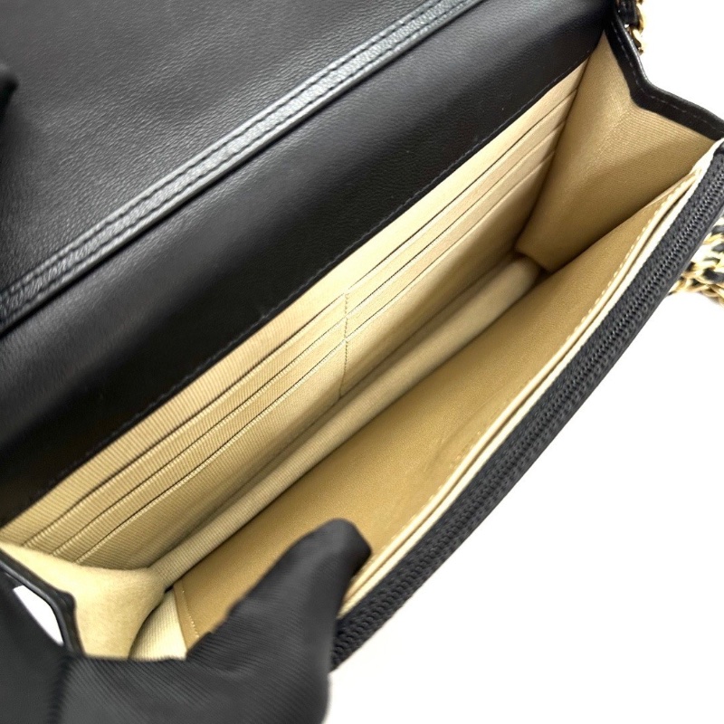 CHANEL 黑金羊皮金球woc肩背斜背包19*13*4 98新配件塵袋-2