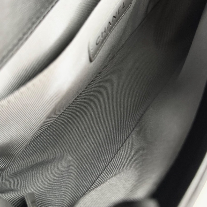 CHANEL 黑銀Leboy中號肩背斜背鏈條包25*14*7 98新配件塵袋-2