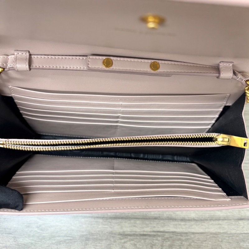 YSL粉金鰐魚壓紋肩背斜背包22*14*3 98新配件塵袋-2