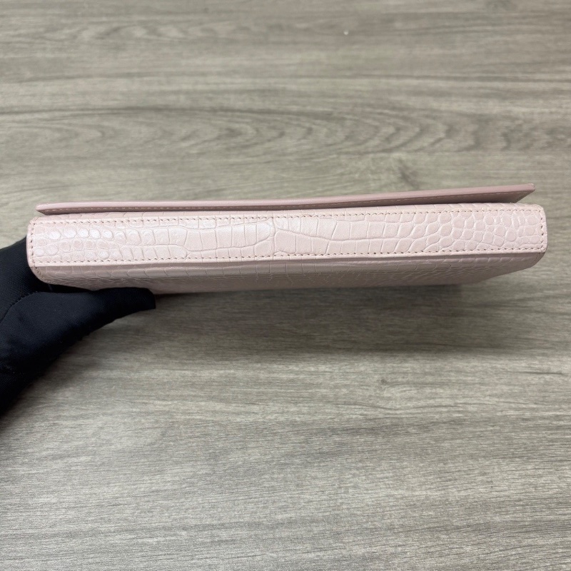 YSL粉金鰐魚壓紋肩背斜背包22*14*3 98新配件塵袋-4