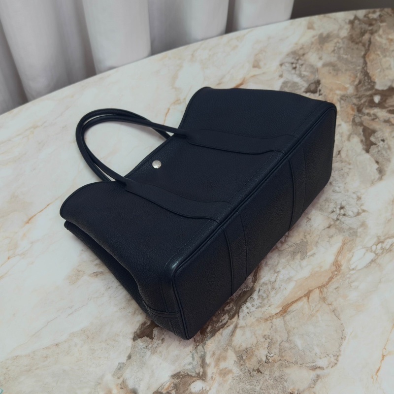 HERMES 藍色銀扣花園36手提袋36*25*18 98新配件塵袋-5