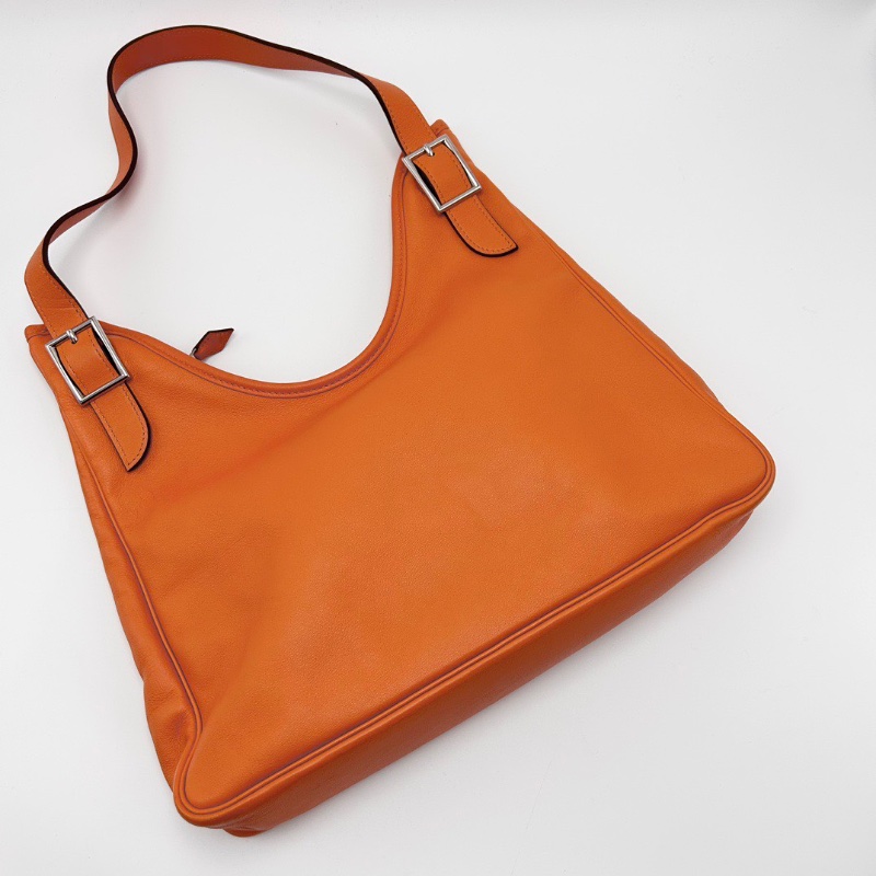 HERMES 橙色银扣Massai hobo包32*29*17 98新配件塵袋-3