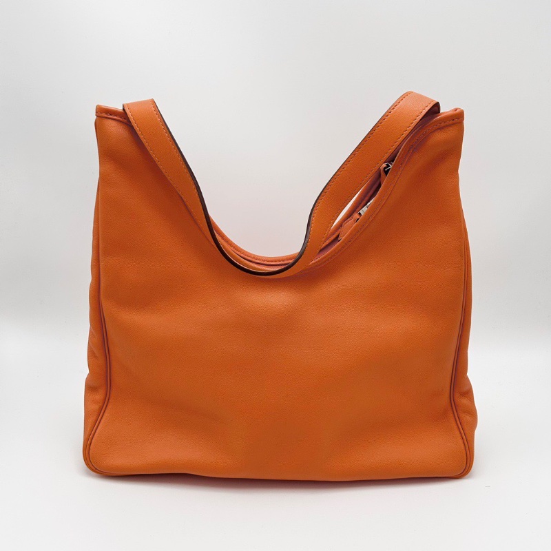 HERMES 橙色银扣Massai hobo包32*29*17 98新配件塵袋-6