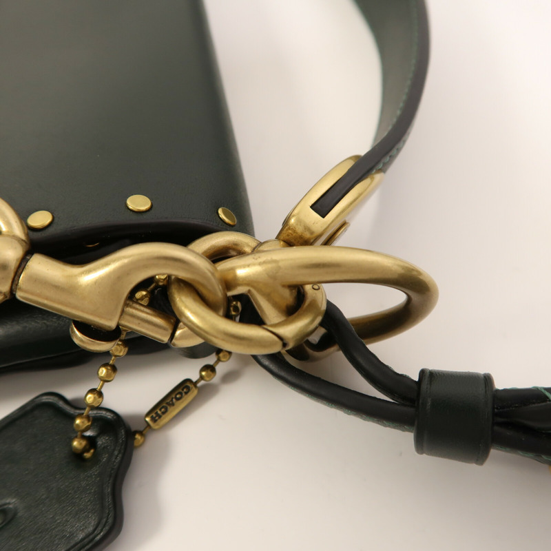 COACH 牛皮皮革Beat Shoulder Bag With Rivets金扣手挽肩背兩用袋-9