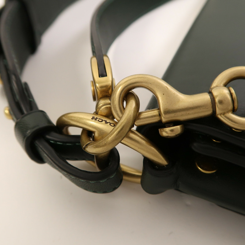 COACH 牛皮皮革Beat Shoulder Bag With Rivets金扣手挽肩背兩用袋-10