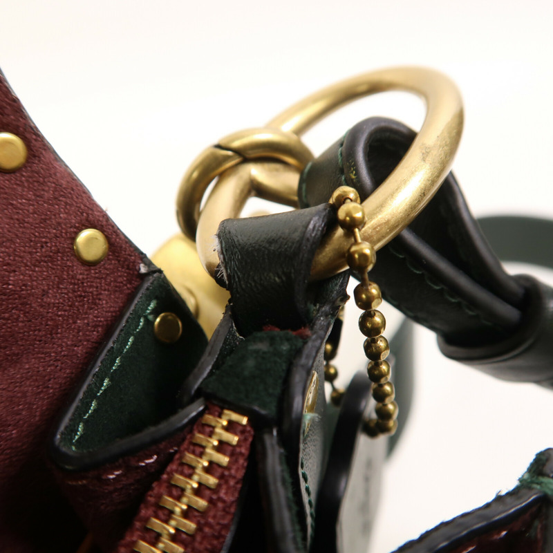 COACH 牛皮皮革Beat Shoulder Bag With Rivets金扣手挽肩背兩用袋-15