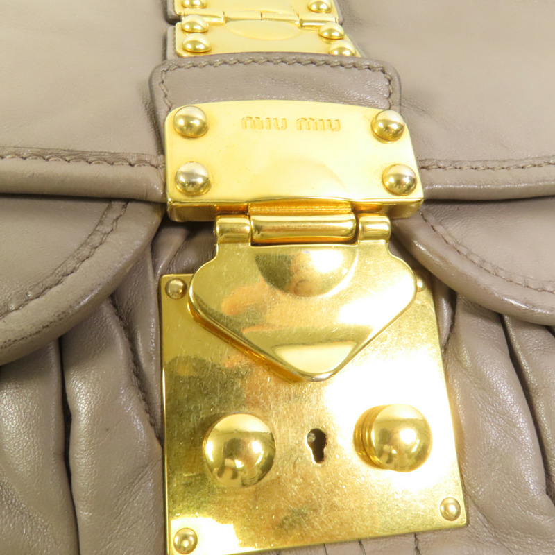 Miu Miu 羊皮皮革Shoulder Bag金扣手挽肩背兩用袋-6