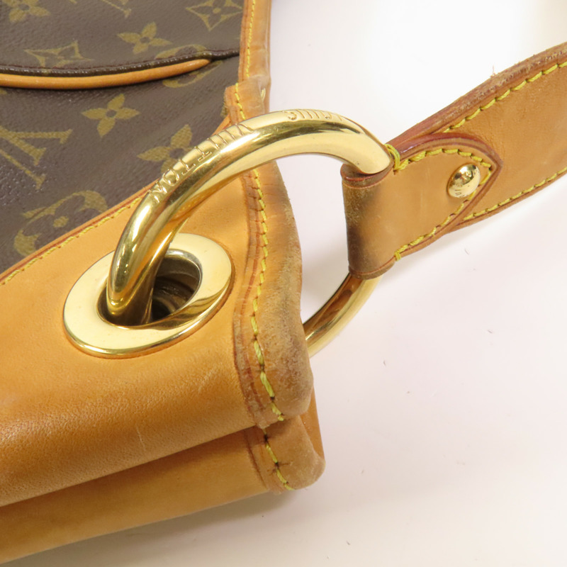 LOUIS VUITTON Monogram Galliera PM金扣肩背袋棕色-6