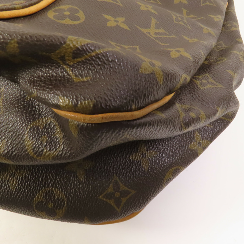 LOUIS VUITTON Monogram Galliera PM金扣肩背袋棕色-11