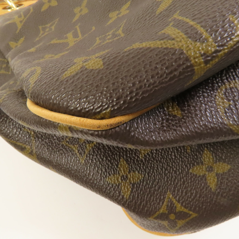 LOUIS VUITTON Monogram Galliera PM金扣肩背袋棕色-13