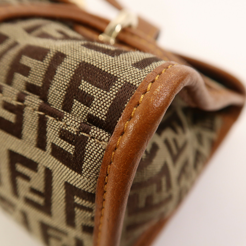 FENDI 帆布Hand Bag金扣手挽袋-4