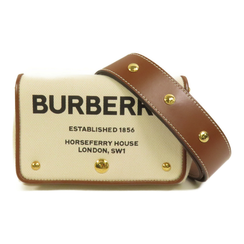 BURBERRY 帆布Shoulder Bag金扣肩背袋-0