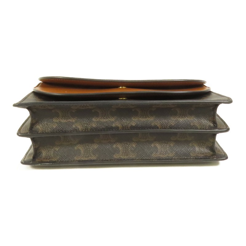 CELINE 塗層帆布Tripmphe Wallet On Strap金扣肩背袋-3